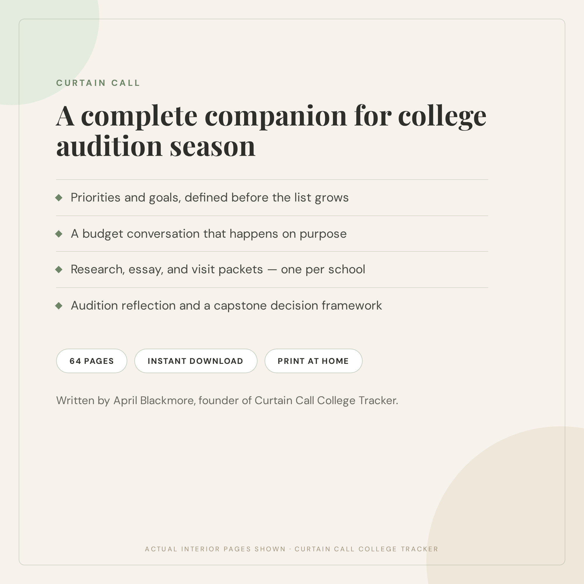 A complete companion for college audition season