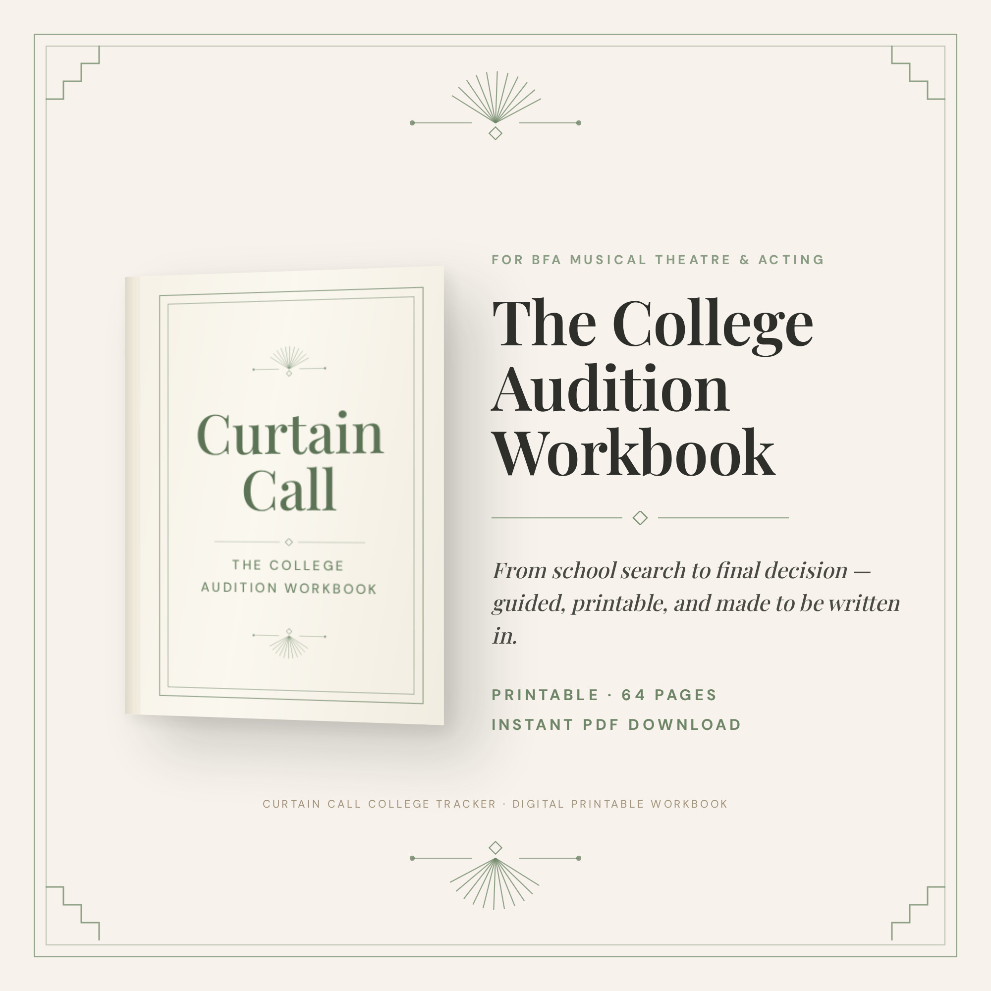Curtain Call: The College Audition Workbook — printable PDF
